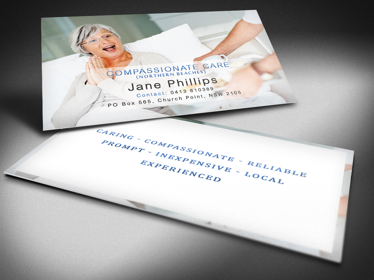 Business Card Design by FutureDesigne for Compassionate Care (Northern Beaches) | Design #3118662