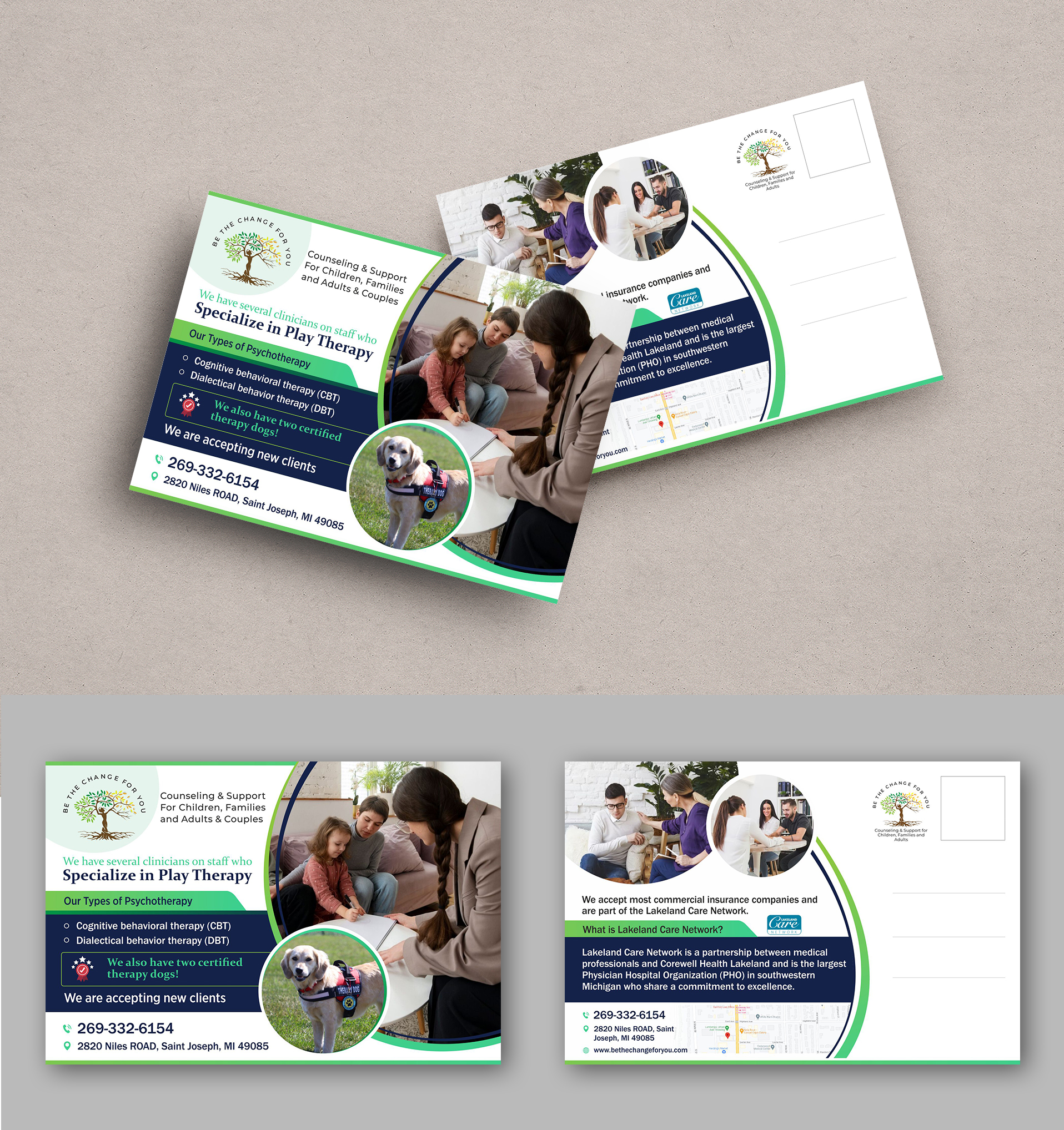 Postcard Design by KreativeMadz for Be The Change For You, LLC | Design #31638583