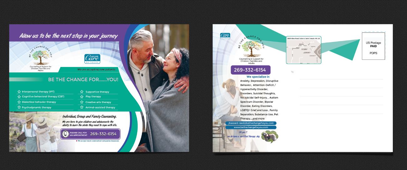 Postcard Design by Aaron V for Be The Change For You, LLC | Design #31661022