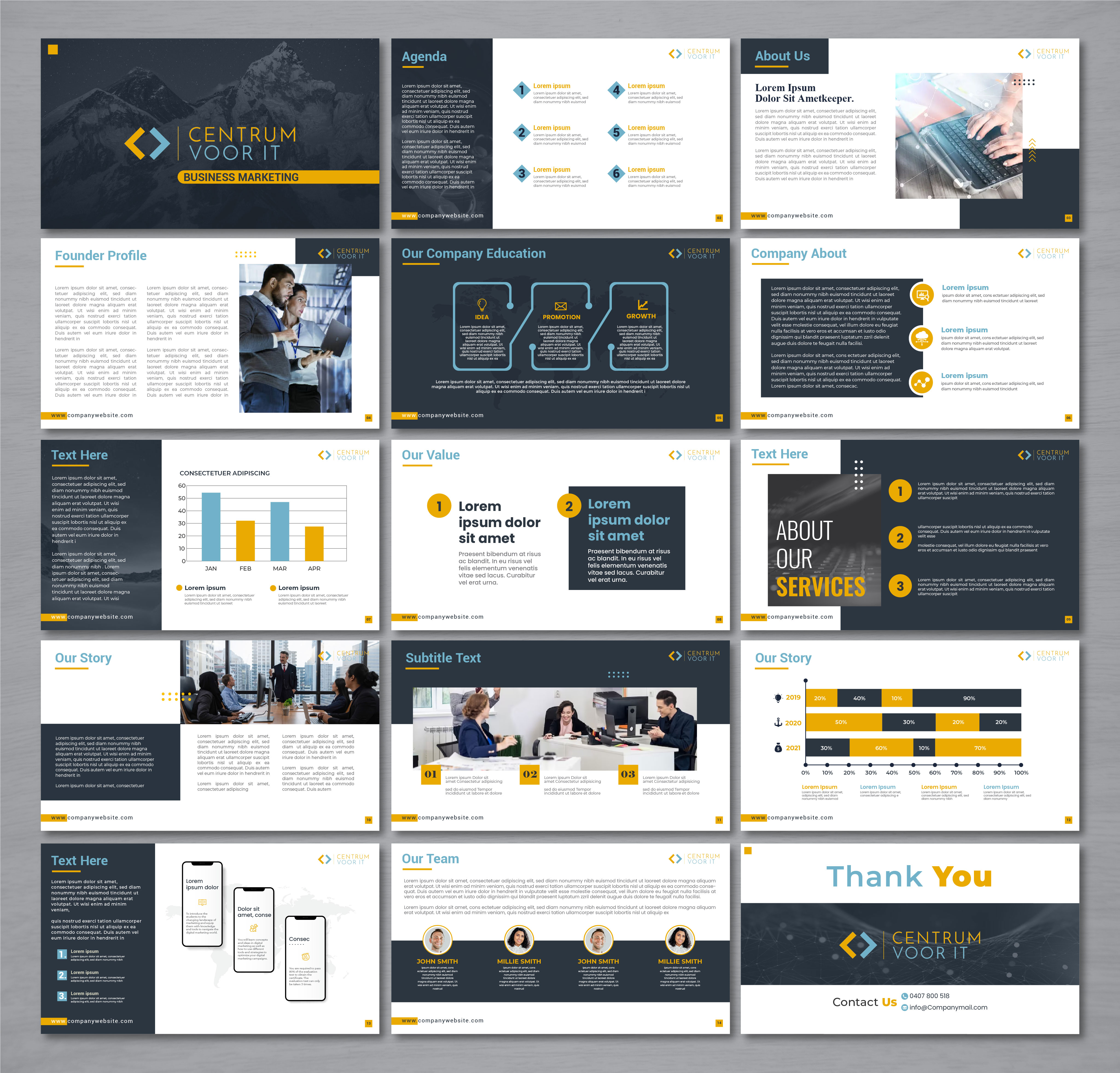 PowerPoint-Design von artbitin für Centrum voor IT       VATID: NL002201642B67 | Design #31645638