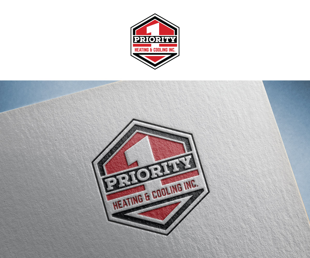 Logo Design by Luckey yaari for Priority 1 Heating & Cooling Inc. | Design #31653009