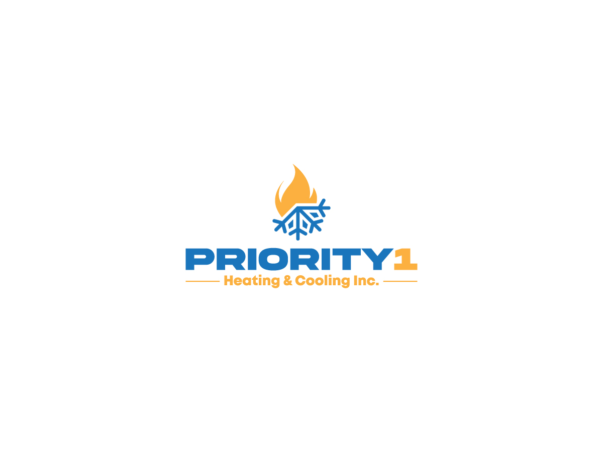 Logo Design by 439 Creations for Priority 1 Heating & Cooling Inc. | Design #31651799