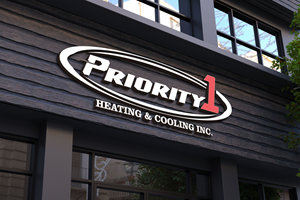 Logo Design by Kavth for Priority 1 Heating & Cooling Inc. | Design: #31655392