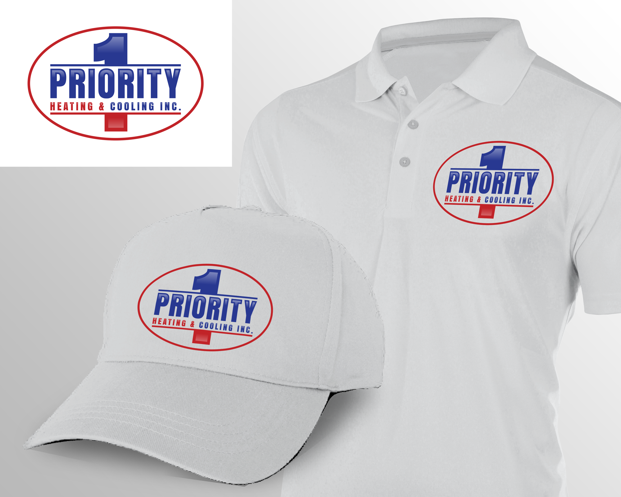 Logo Design by RA-bica for Priority 1 Heating & Cooling Inc. | Design #31653855
