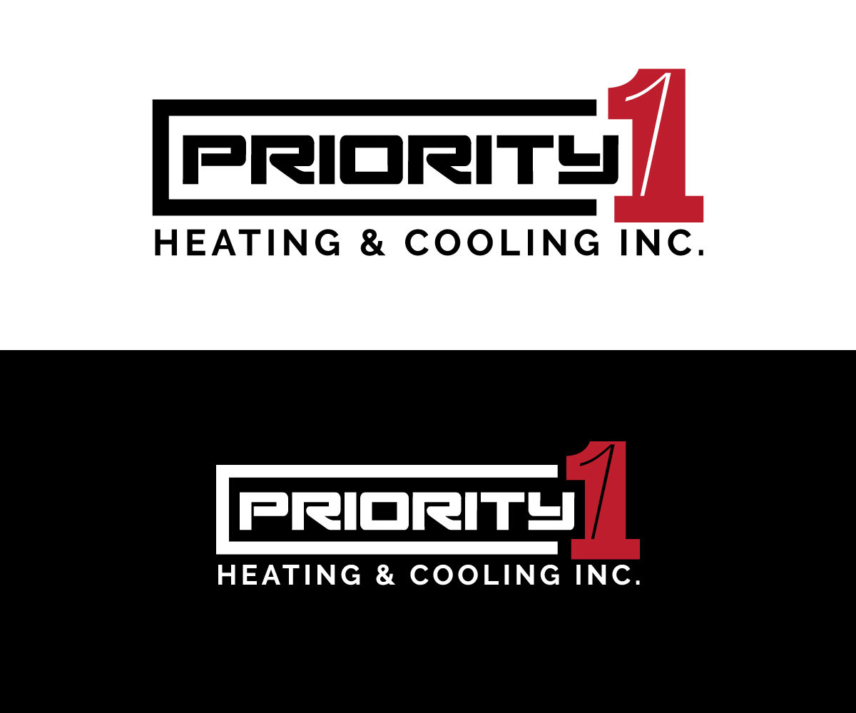 Logo Design by RaKu 2 for Priority 1 Heating & Cooling Inc. | Design #31657083