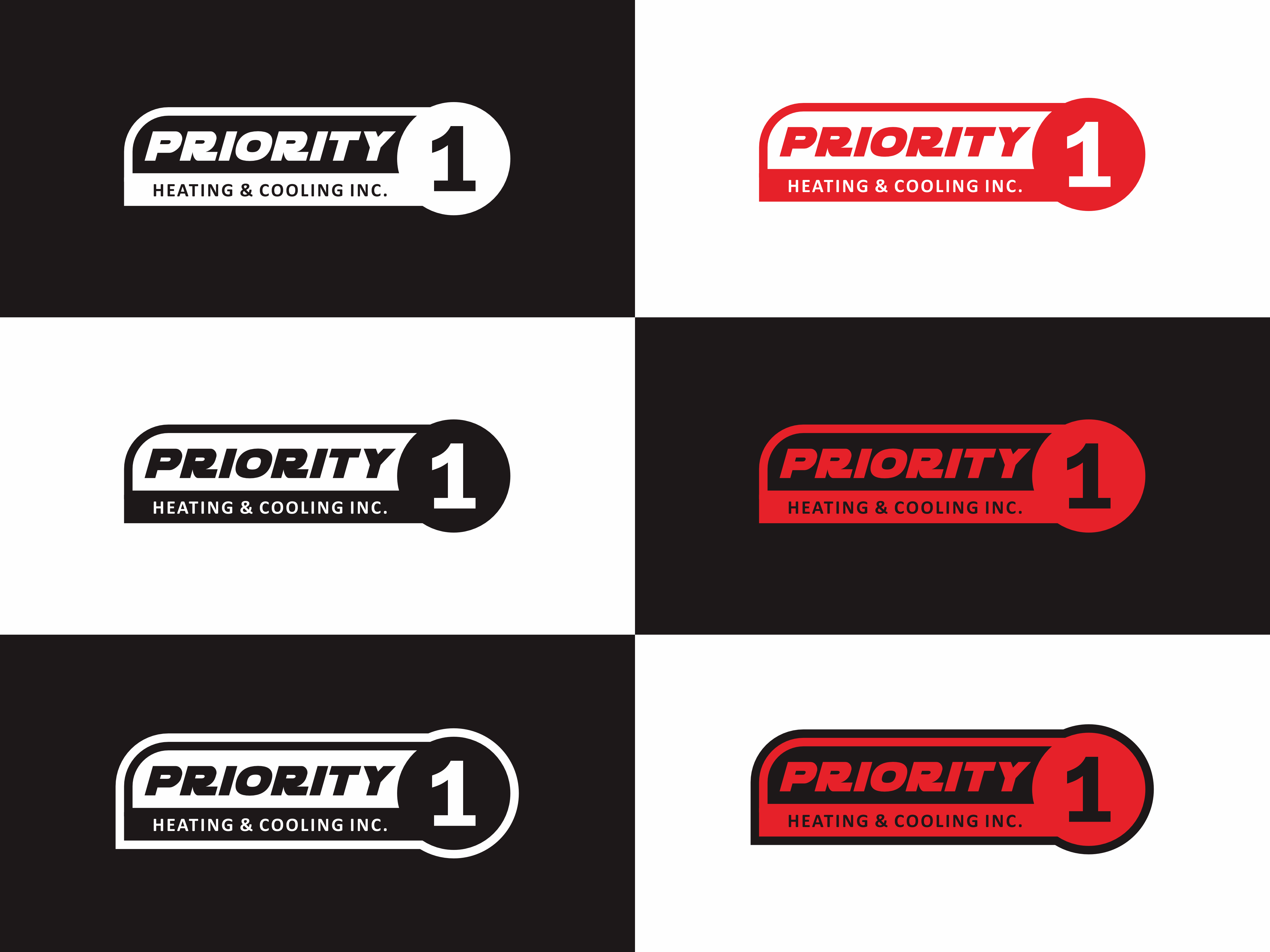Logo Design by Tal.design for Priority 1 Heating & Cooling Inc. | Design #31652711