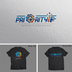 Logo Design by austin art for Priority 1 Heating & Cooling Inc. | Design: #31656482