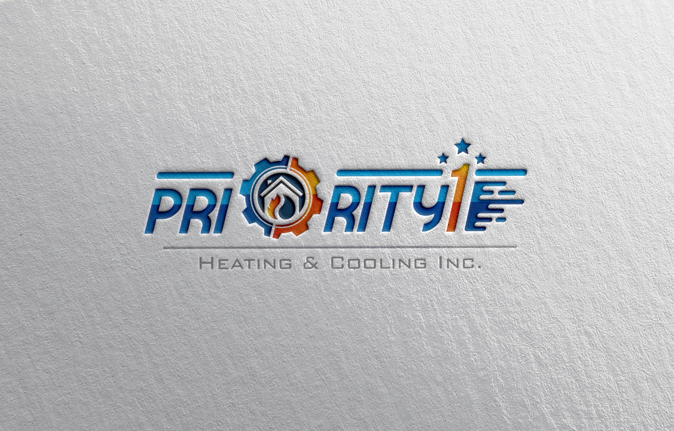 Logo Design by austin art for Priority 1 Heating & Cooling Inc. | Design #31656501