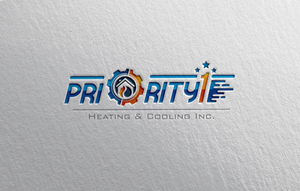 Logo Design by austin art for Priority 1 Heating & Cooling Inc. | Design: #31656501