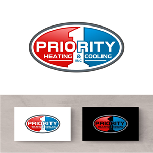 Logo Design by south door for Priority 1 Heating & Cooling Inc. | Design: #31652550