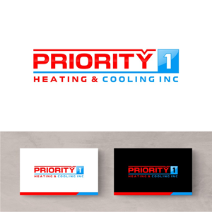 Logo Design by south door for Priority 1 Heating & Cooling Inc. | Design: #31656424
