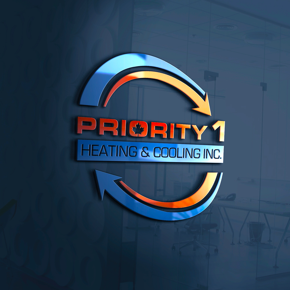 Logo Design by DesignNXT for Priority 1 Heating & Cooling Inc. | Design #31652946