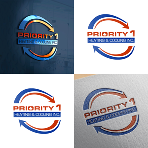 Logo Design by DesignNXT for Priority 1 Heating & Cooling Inc. | Design: #31652954
