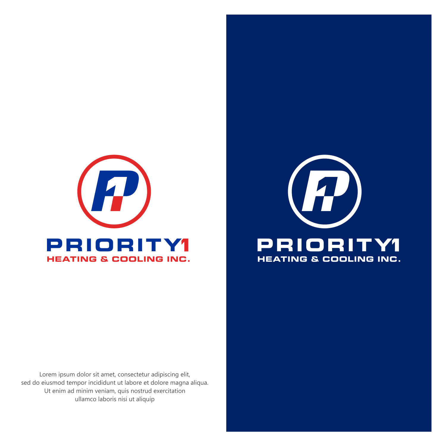 Logo Design by ThiagoB for Priority 1 Heating & Cooling Inc. | Design #31651045
