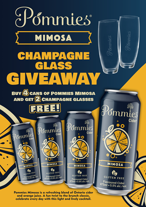 Pommies Mimosa - Champagne Glass Giveaway