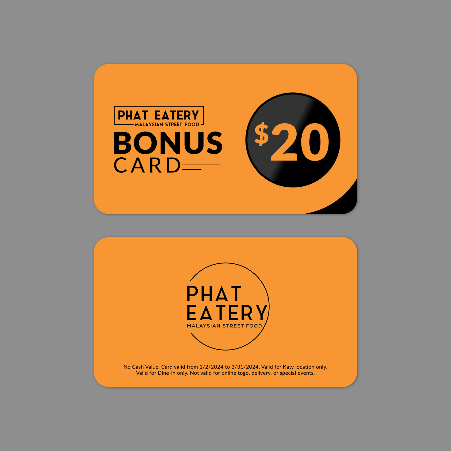 Card Design by Sun Moon Graphic Designer for Phat Kitchen | Design #31659632
