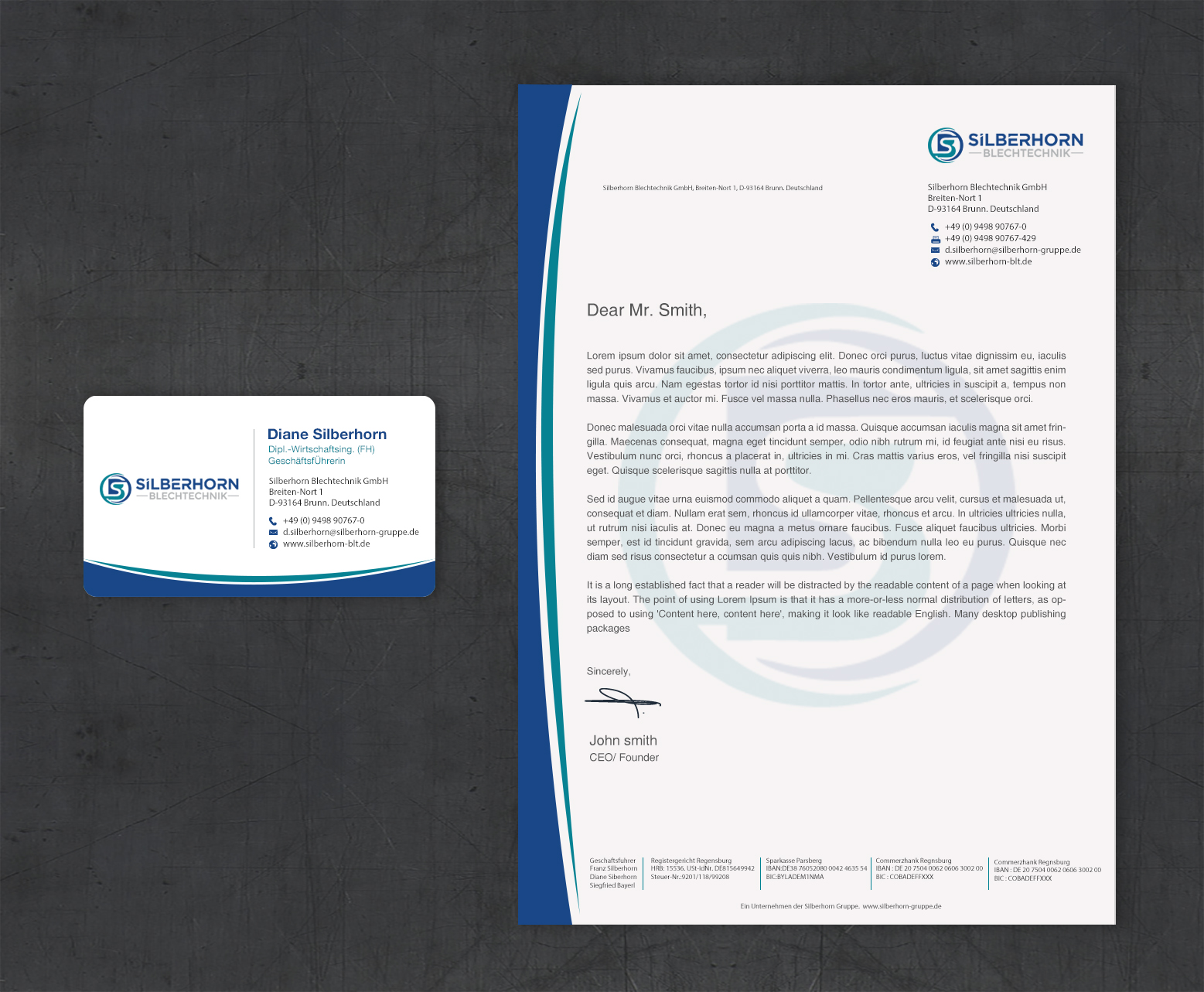 Design En-Tête par Brand aid pour Silberhorn Blechtechnik GmbH | Design #31728110