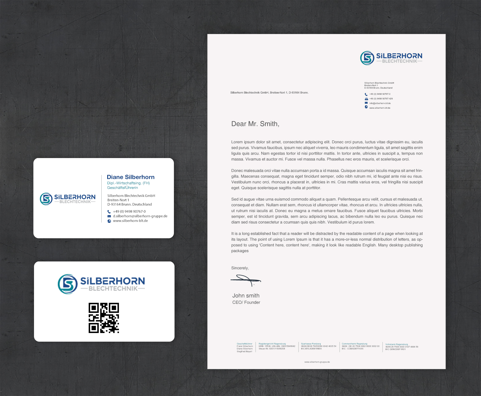 Letterhead Design by Brand aid for Silberhorn Blechtechnik GmbH | Design #32021782