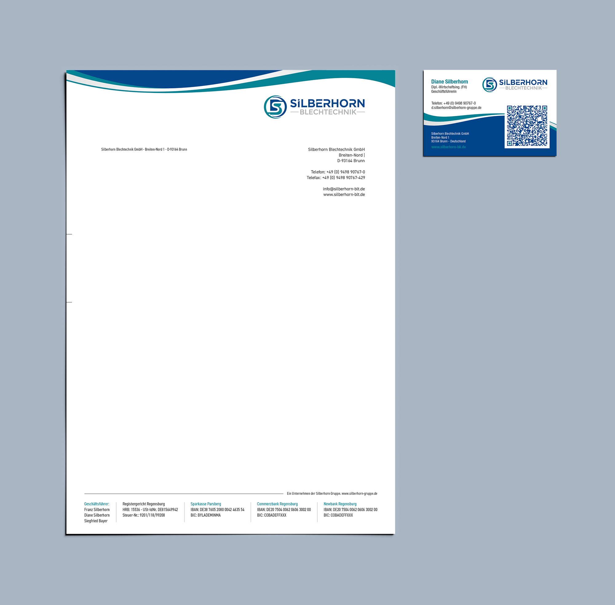 Letterhead Design by logodentity for Silberhorn Blechtechnik GmbH | Design #31687684