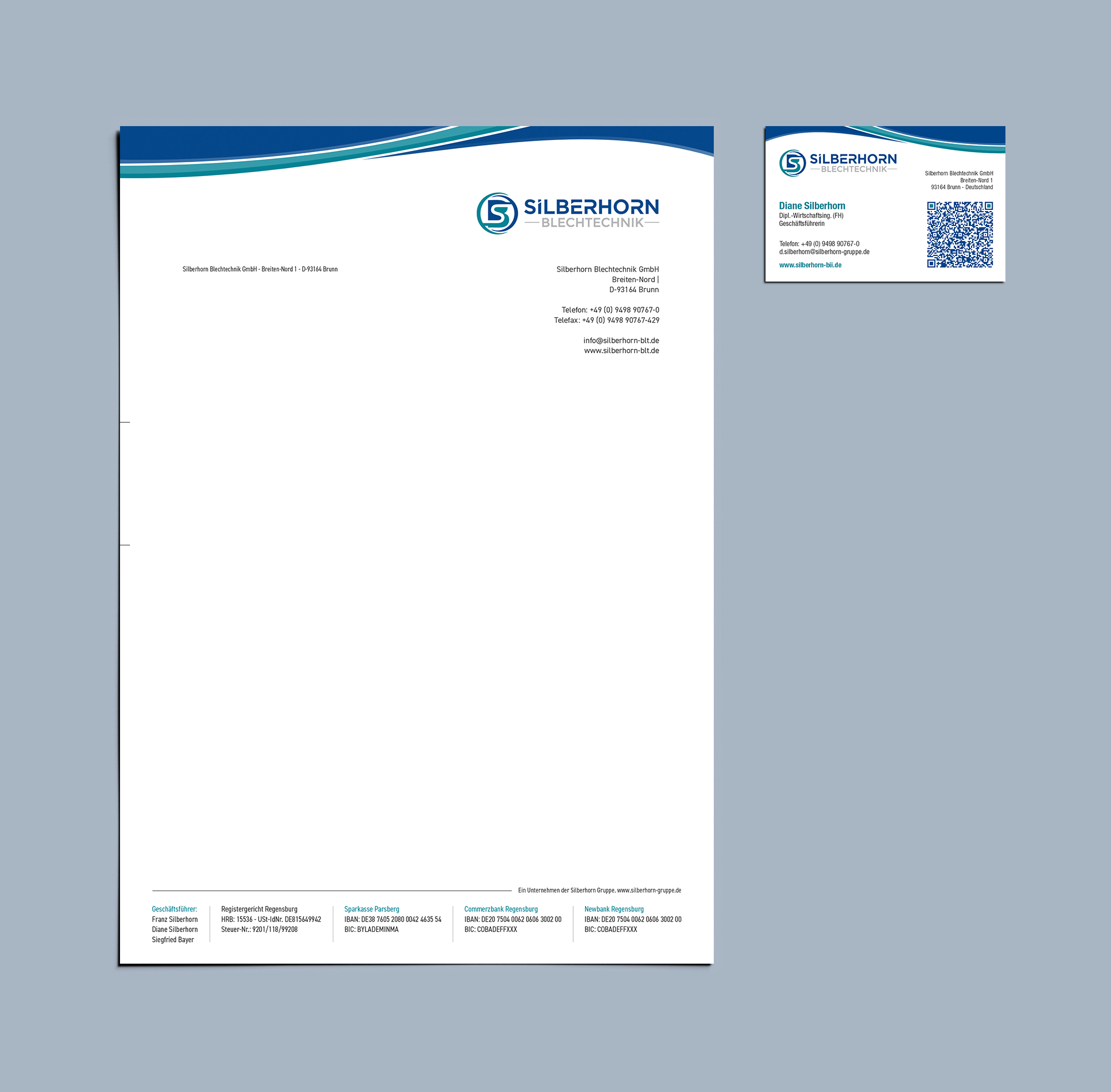 Diseño de Membrete por logodentity para Silberhorn Blechtechnik GmbH | Diseño #31688596