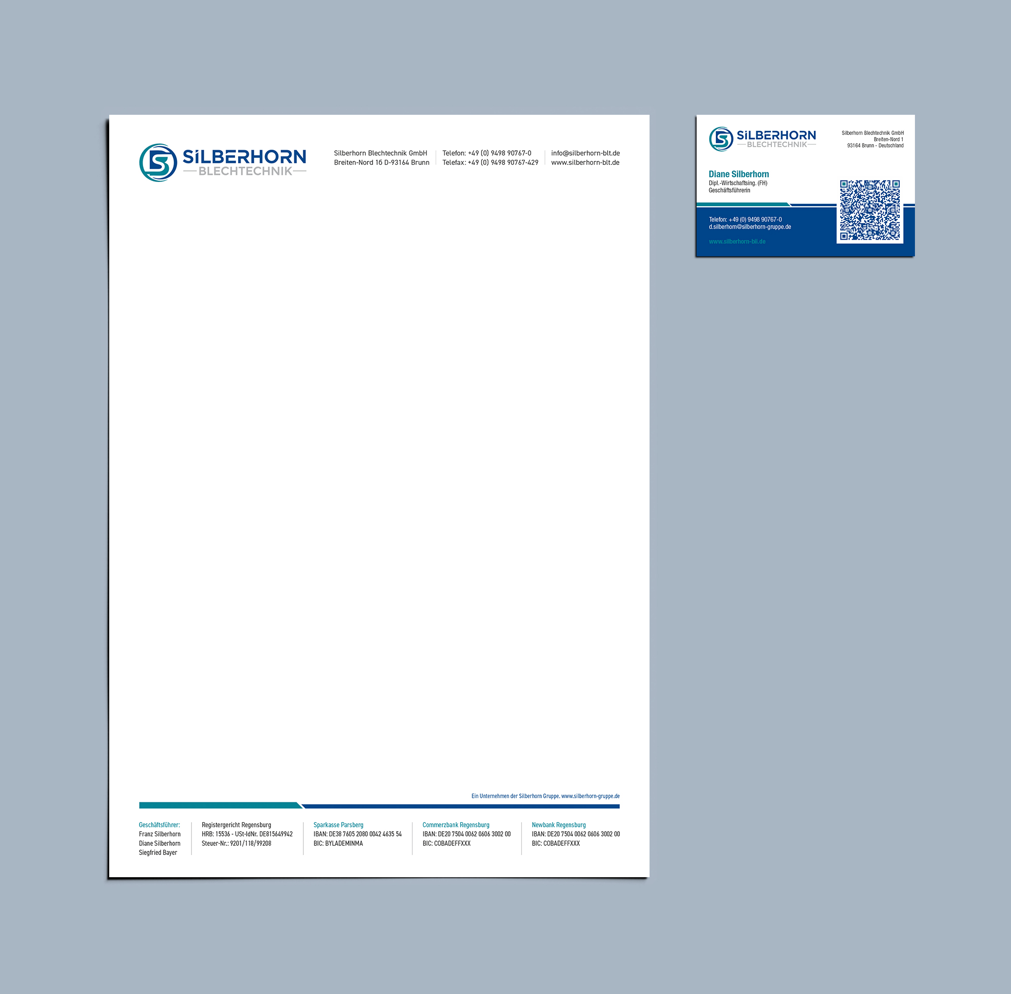 Letterhead Design by logodentity for Silberhorn Blechtechnik GmbH | Design #31689132