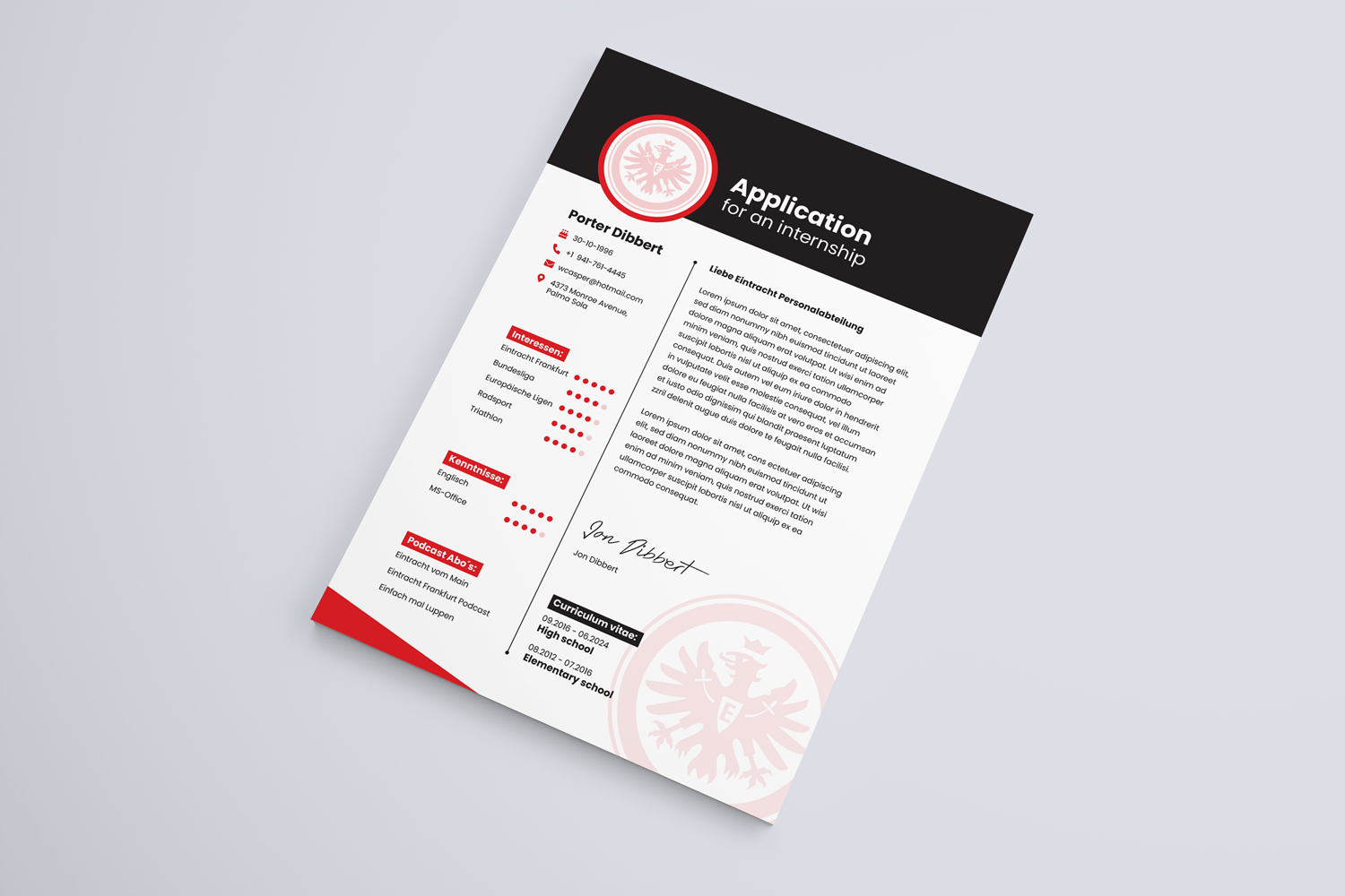 Diseño de Curriculum por HammyHS para este proyecto | Diseño #31718248