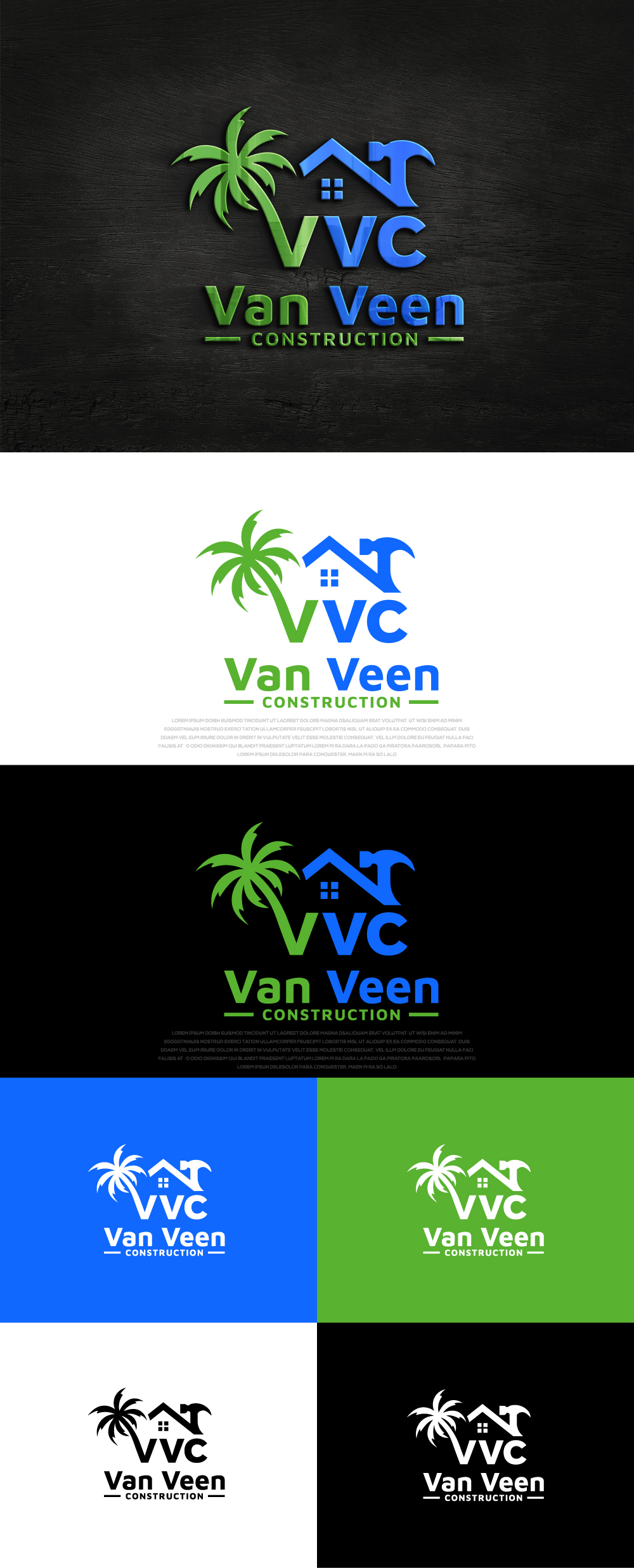 Logo Design by AlphabetZero.co.uk for van Veen Construction | Design #31733516