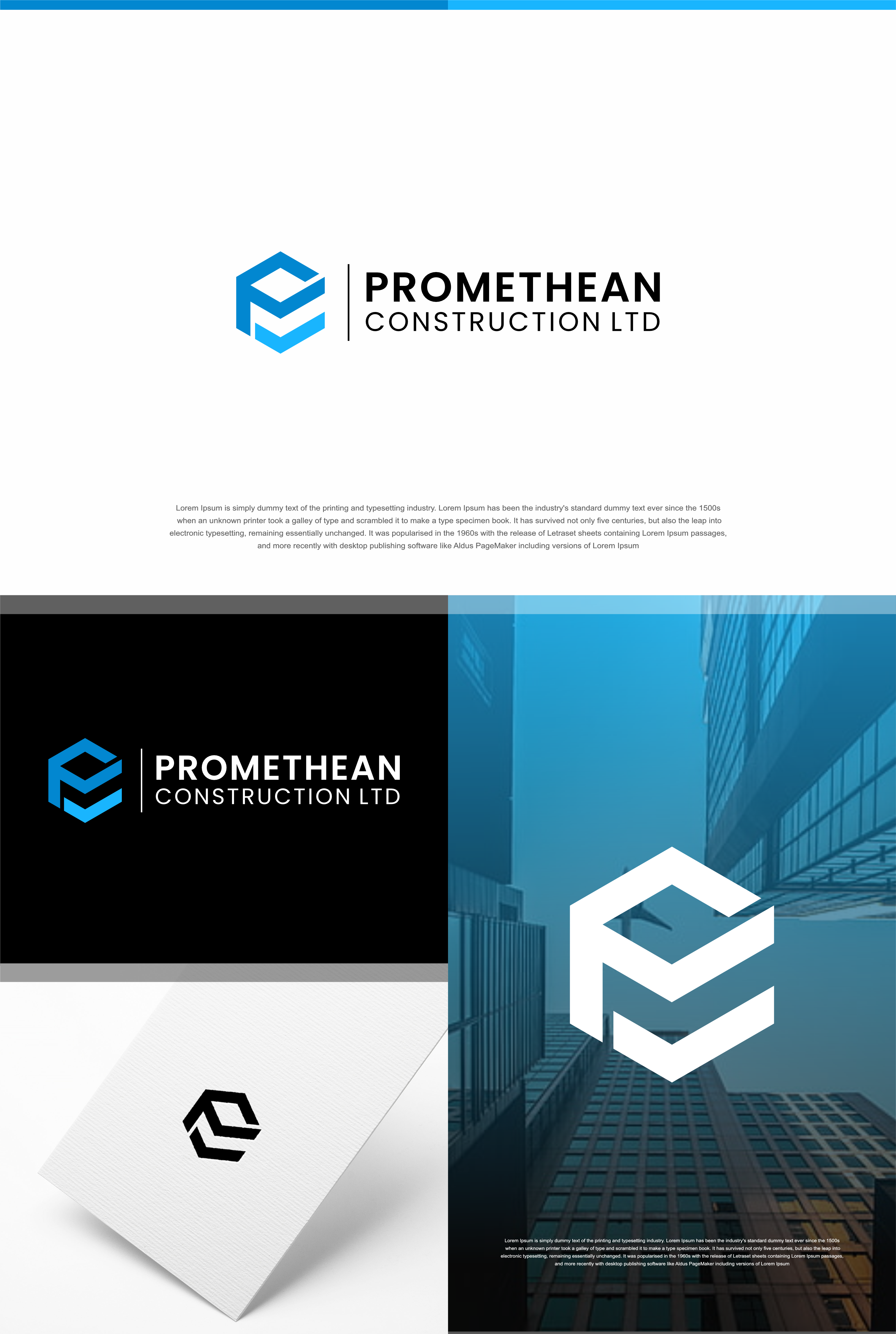 Logo Design by TULLUS STUDIO™ for Promethean Construction Ltd | Design #31725686