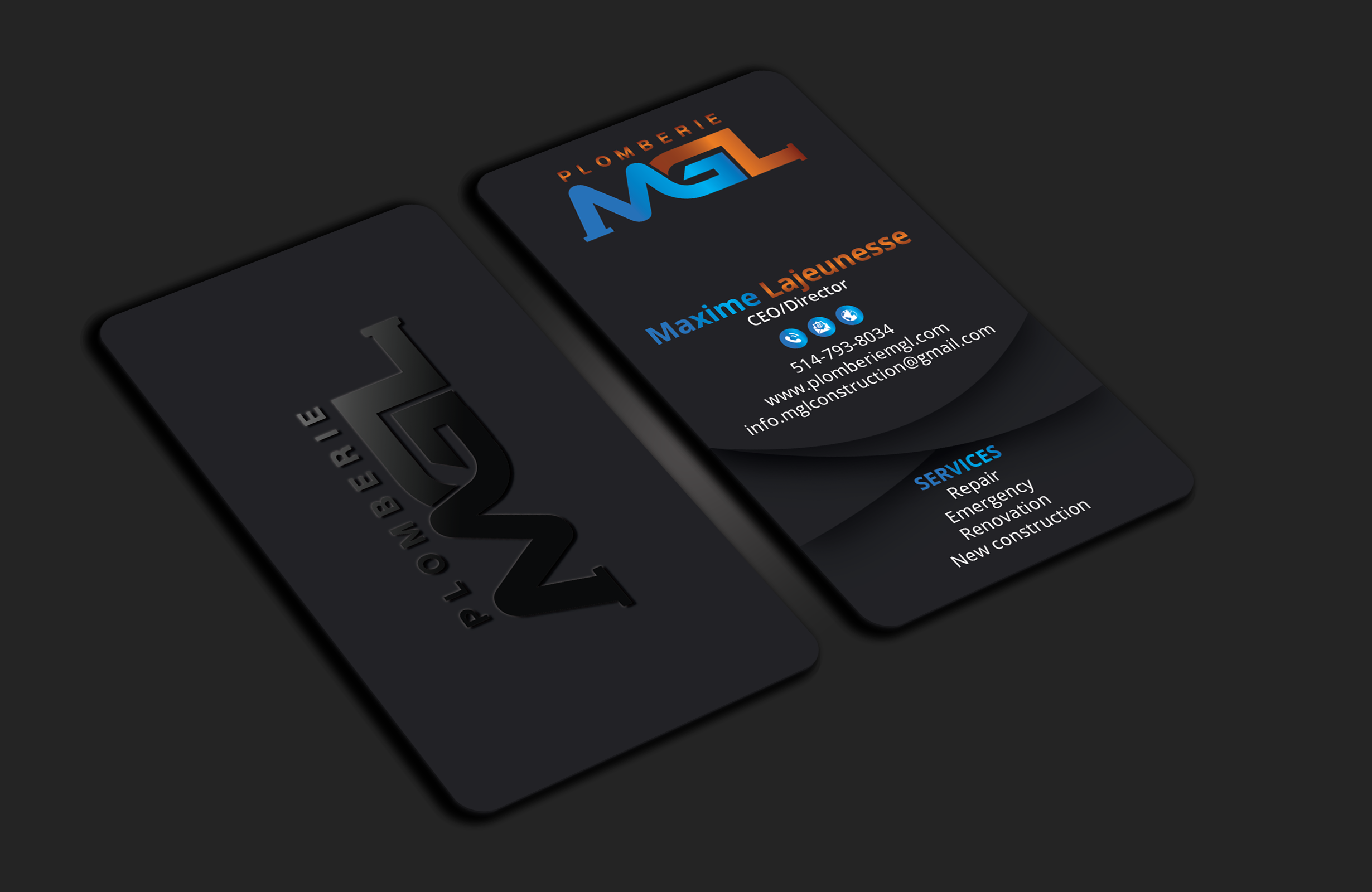 Diseño de Tarjeta de Presentación por DesignerShahadat para Plomberie mgl | Diseño #31777401