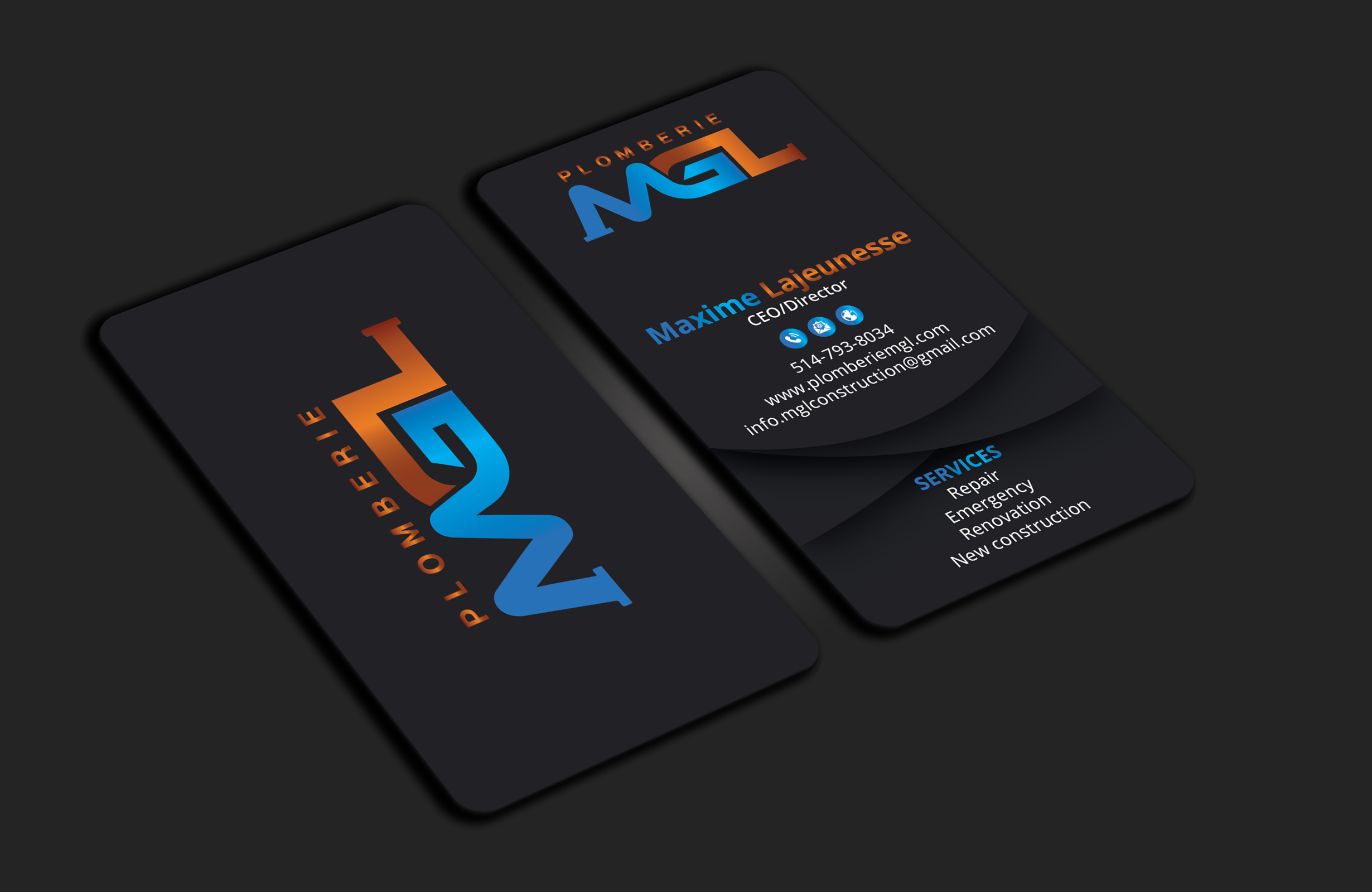 Diseño de Tarjeta de Presentación por DesignerShahadat para Plomberie mgl | Diseño #31777402