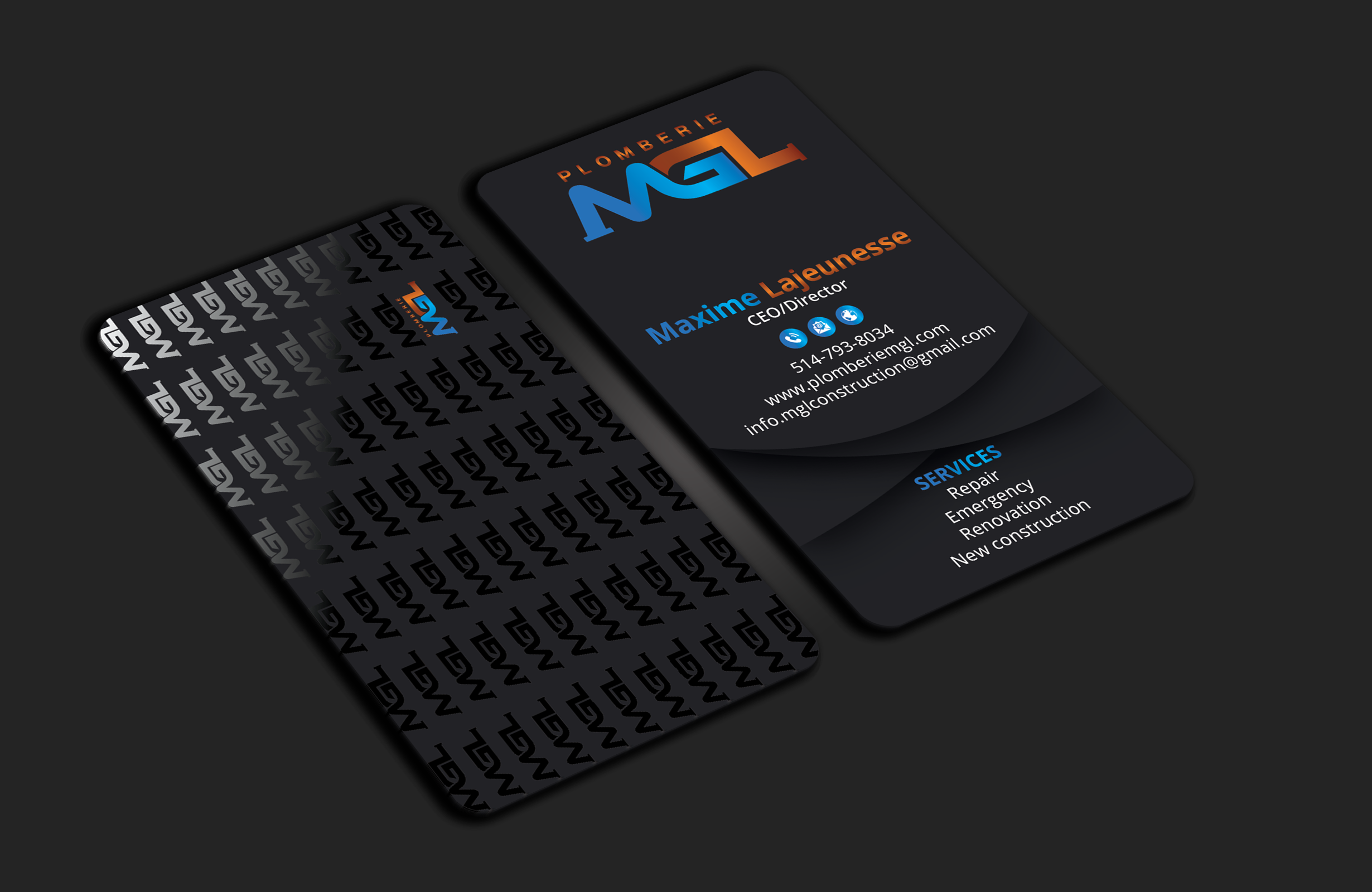 Diseño de Tarjeta de Presentación por DesignerShahadat para Plomberie mgl | Diseño #31777403