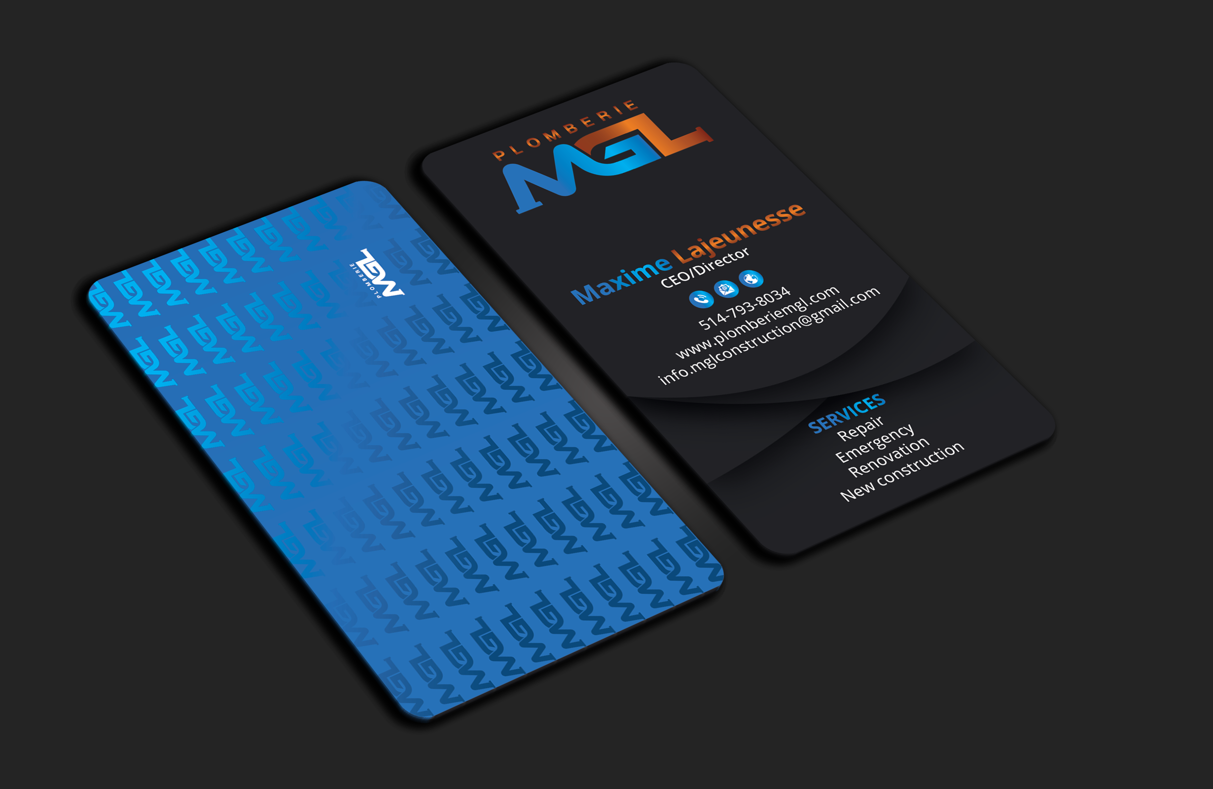 Diseño de Tarjeta de Presentación por DesignerShahadat para Plomberie mgl | Diseño #31777404