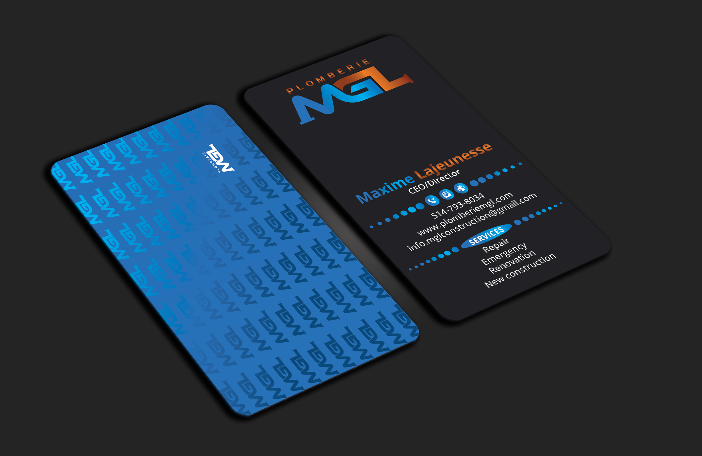Diseño de Tarjeta de Presentación por DesignerShahadat para Plomberie mgl | Diseño #31777408