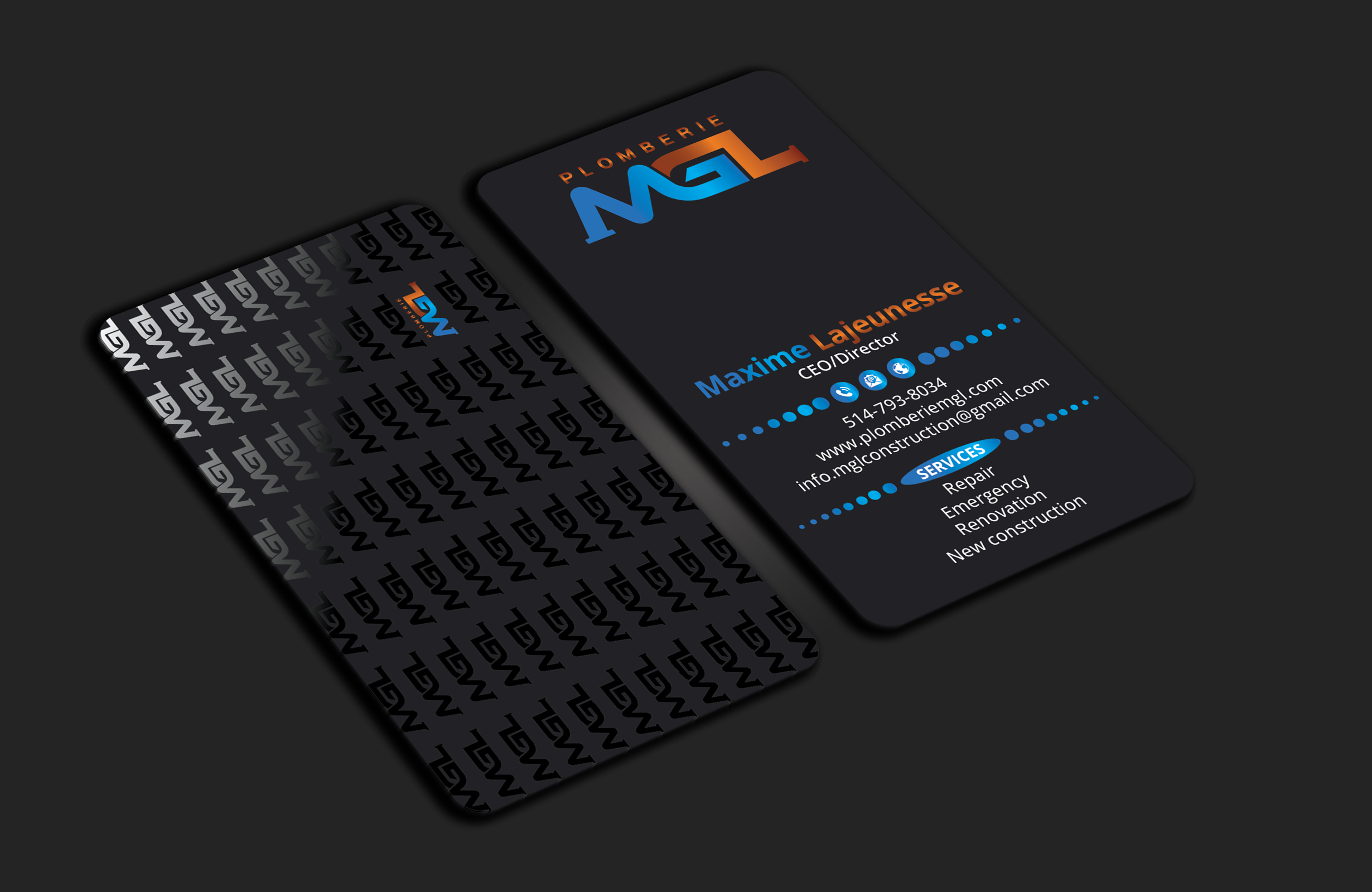 Diseño de Tarjeta de Presentación por DesignerShahadat para Plomberie mgl | Diseño #31777409