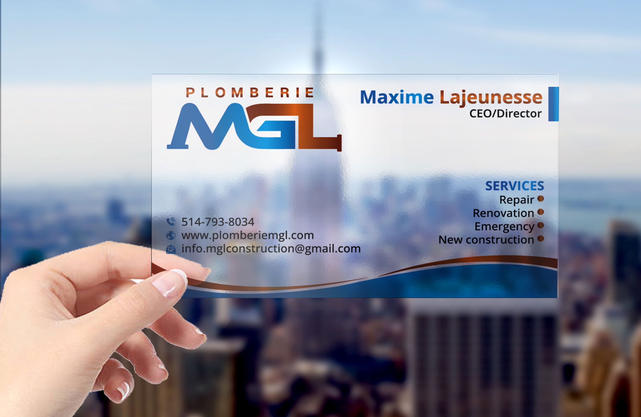 Visitenkarten-Design von DesignerShahadat für Plomberie mgl | Design #31777571