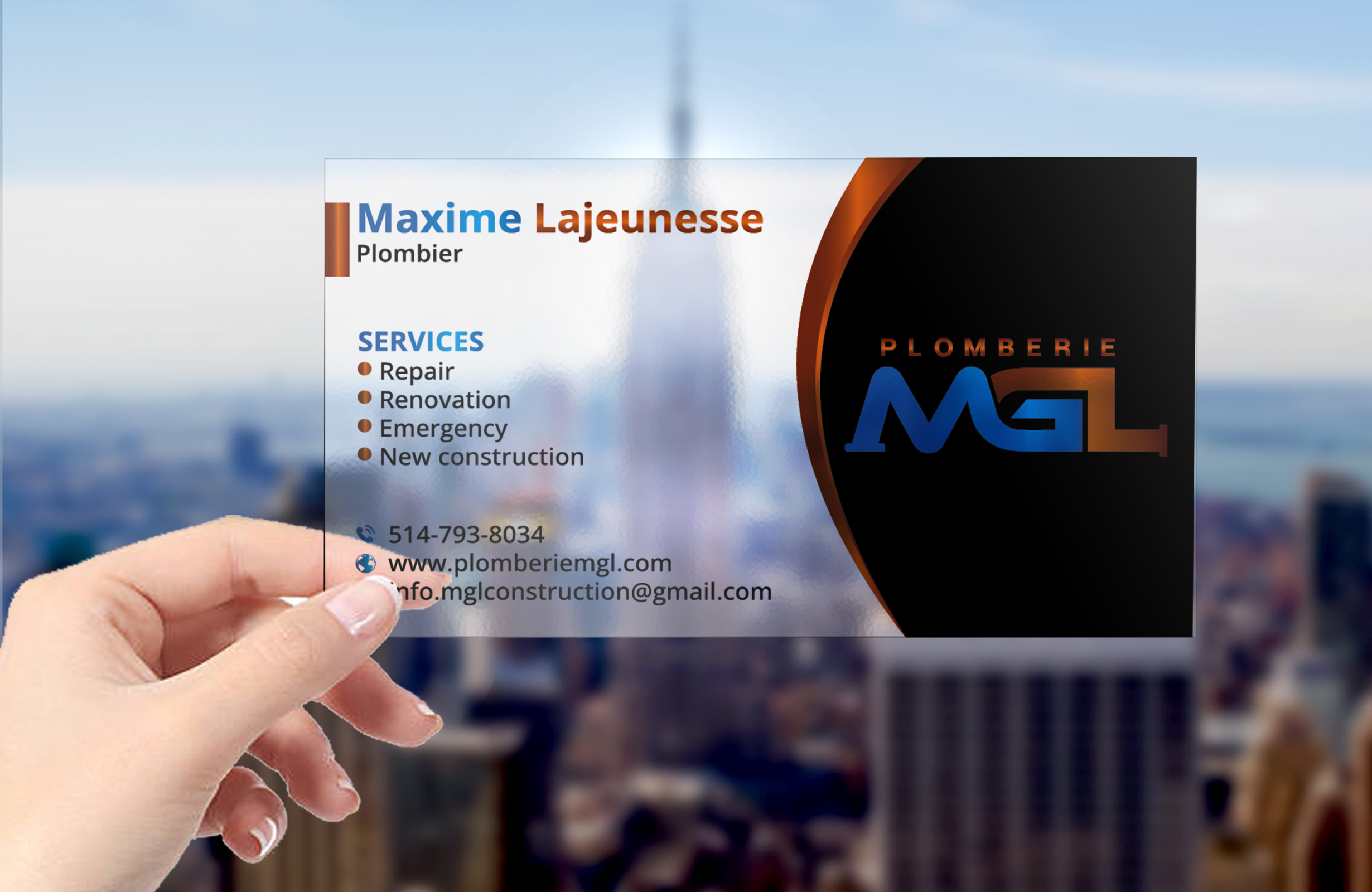 Visitenkarten-Design von DesignerShahadat für Plomberie mgl | Design #31779790