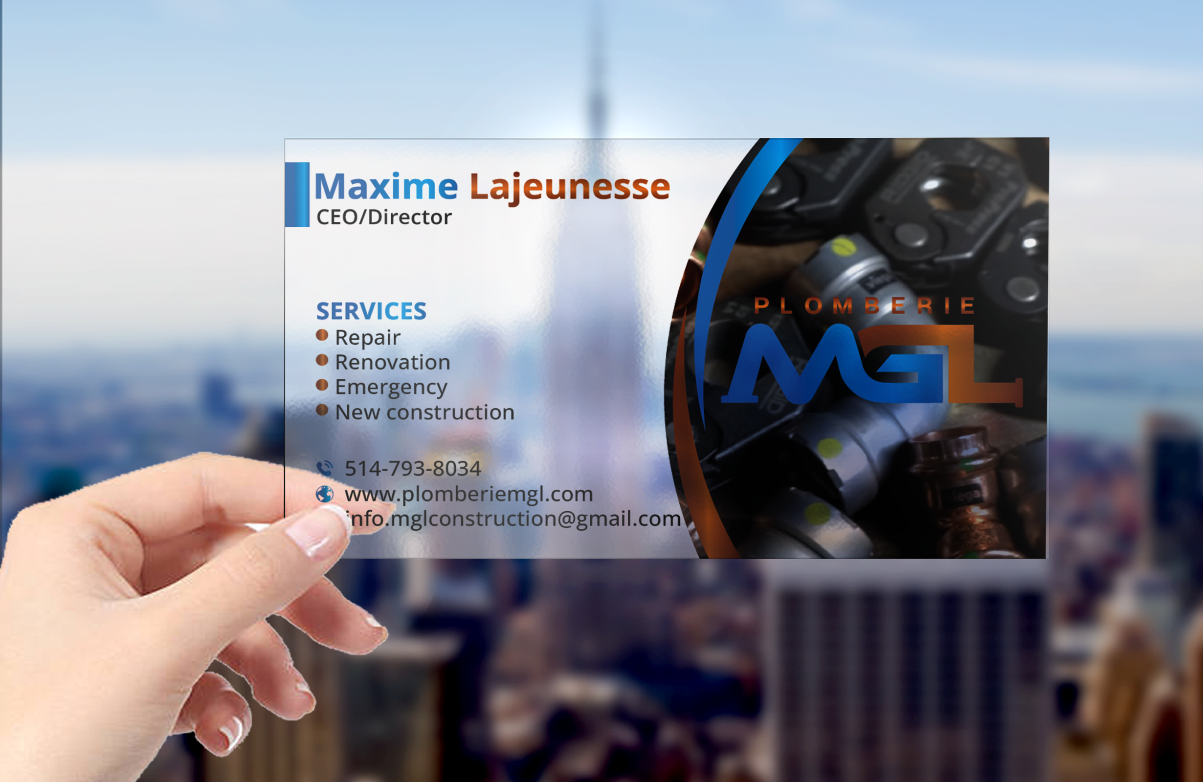 Visitenkarten-Design von DesignerShahadat für Plomberie mgl | Design #31779986