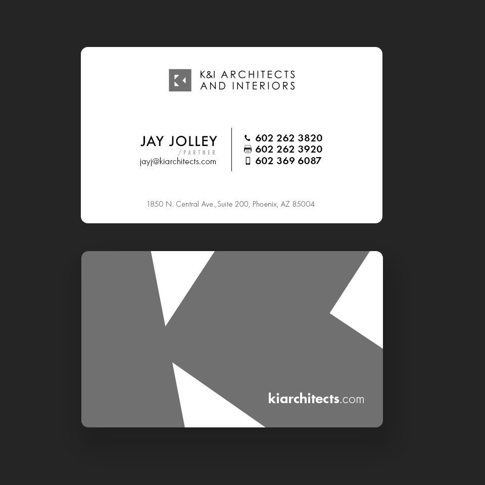 Business Card Design by Andrés Sebastián for K&I Architects and Interiors LLC | Design #31743191
