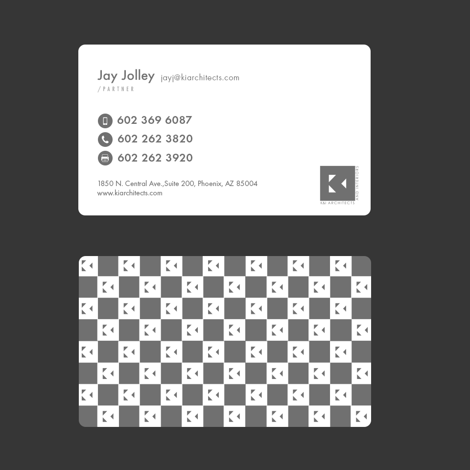 Business Card Design by Andrés Sebastián for K&I Architects and Interiors LLC | Design #31752979