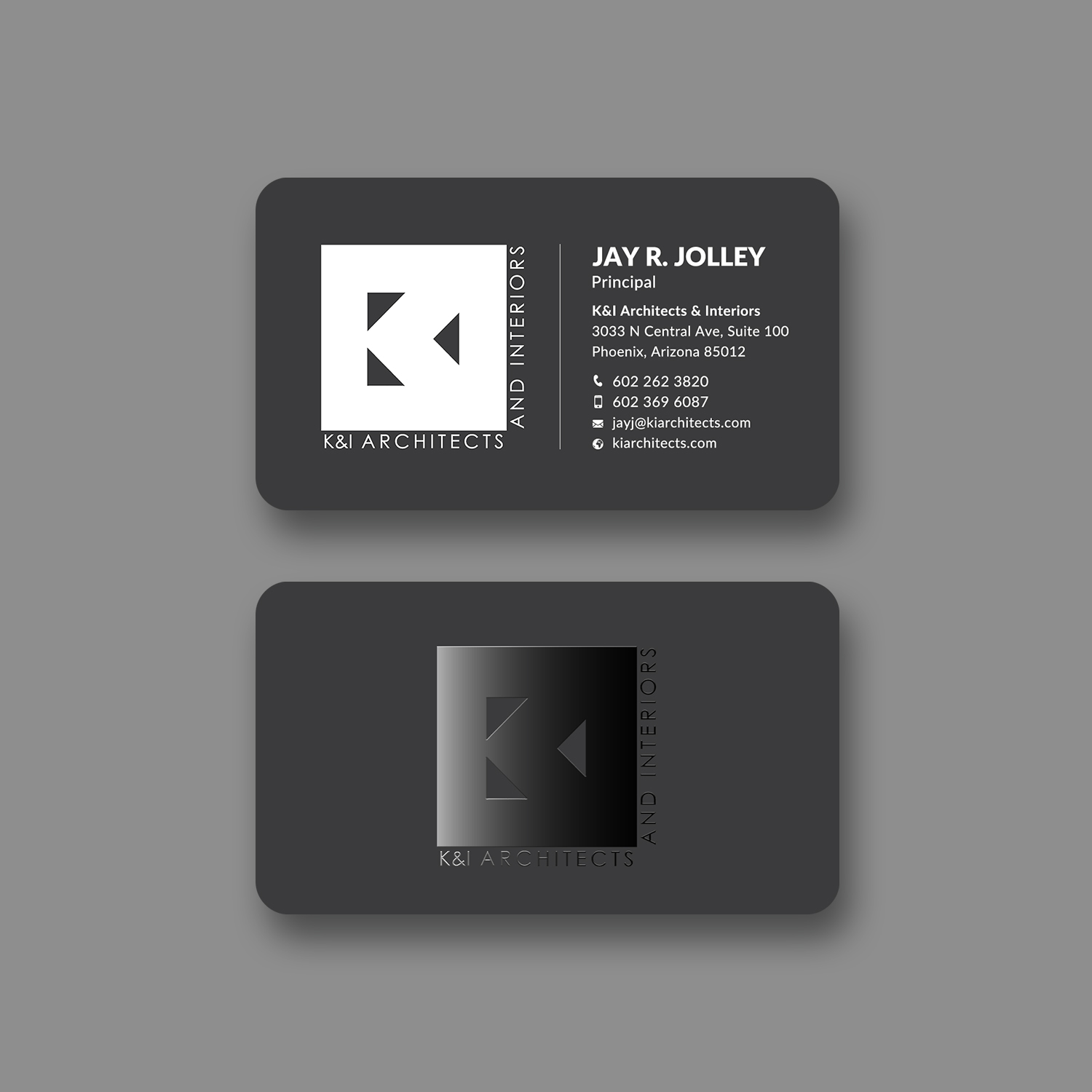 Business Card Design by Sun Moon Graphic Designer for K&I Architects and Interiors LLC | Design #31733059