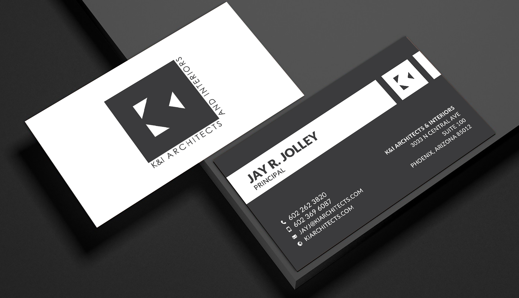 Business Card Design by Sun Moon Graphic Designer for K&I Architects and Interiors LLC | Design #31733063