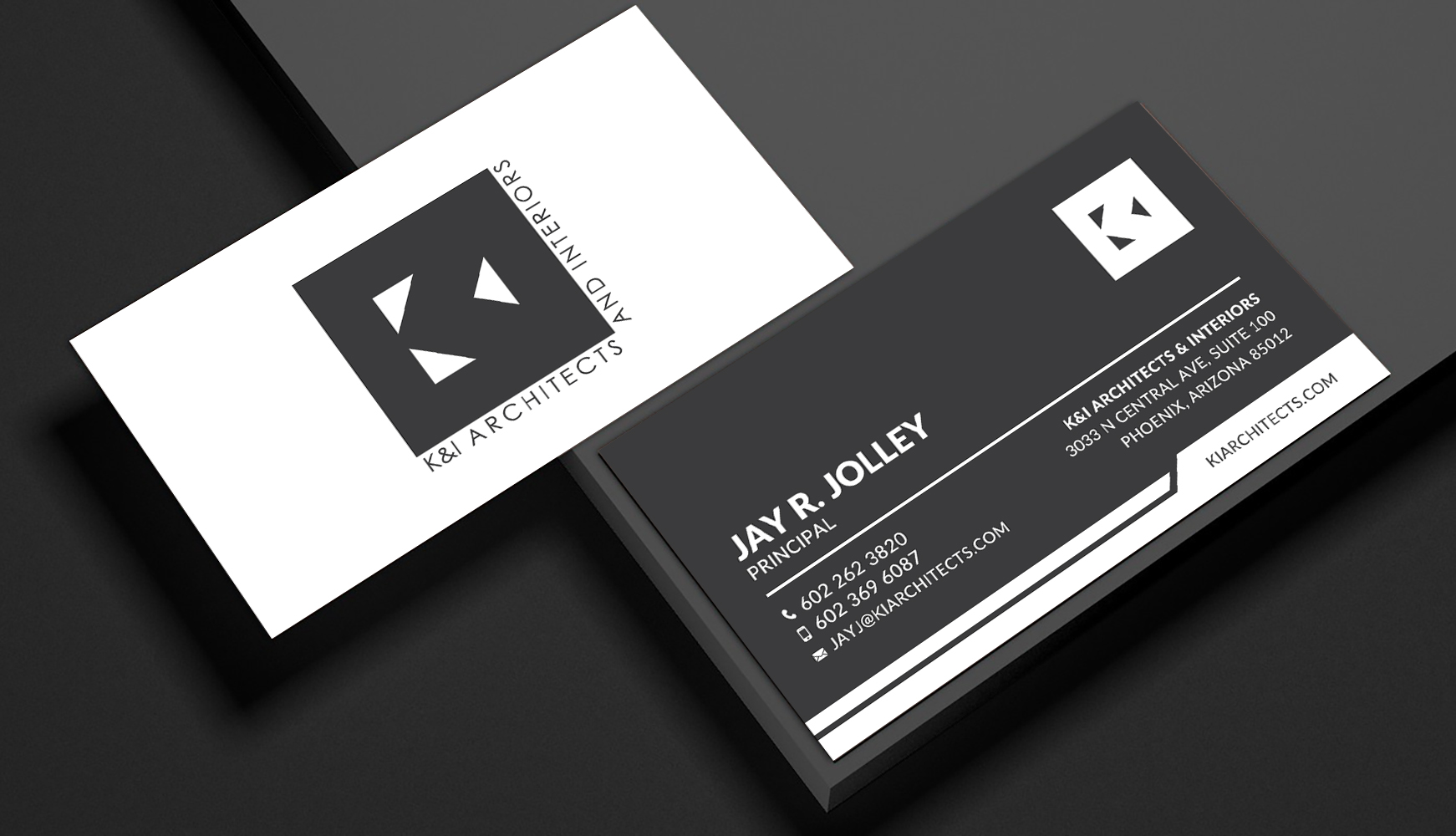 Business Card Design by Sun Moon Graphic Designer for K&I Architects and Interiors LLC | Design #31733064