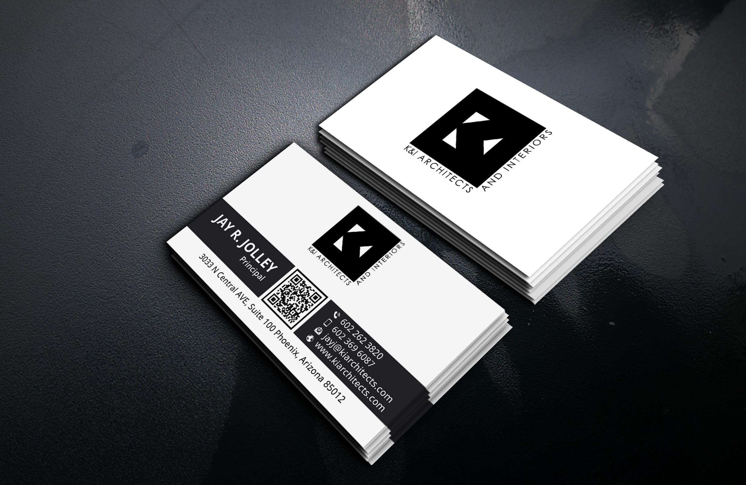 Business Card Design by DesignerShahadat for K&I Architects and Interiors LLC | Design #31773899