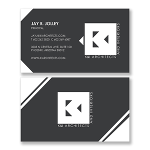 Business Card Design by YourLogoMaster for K&I Architects and Interiors LLC | Design: #31739876