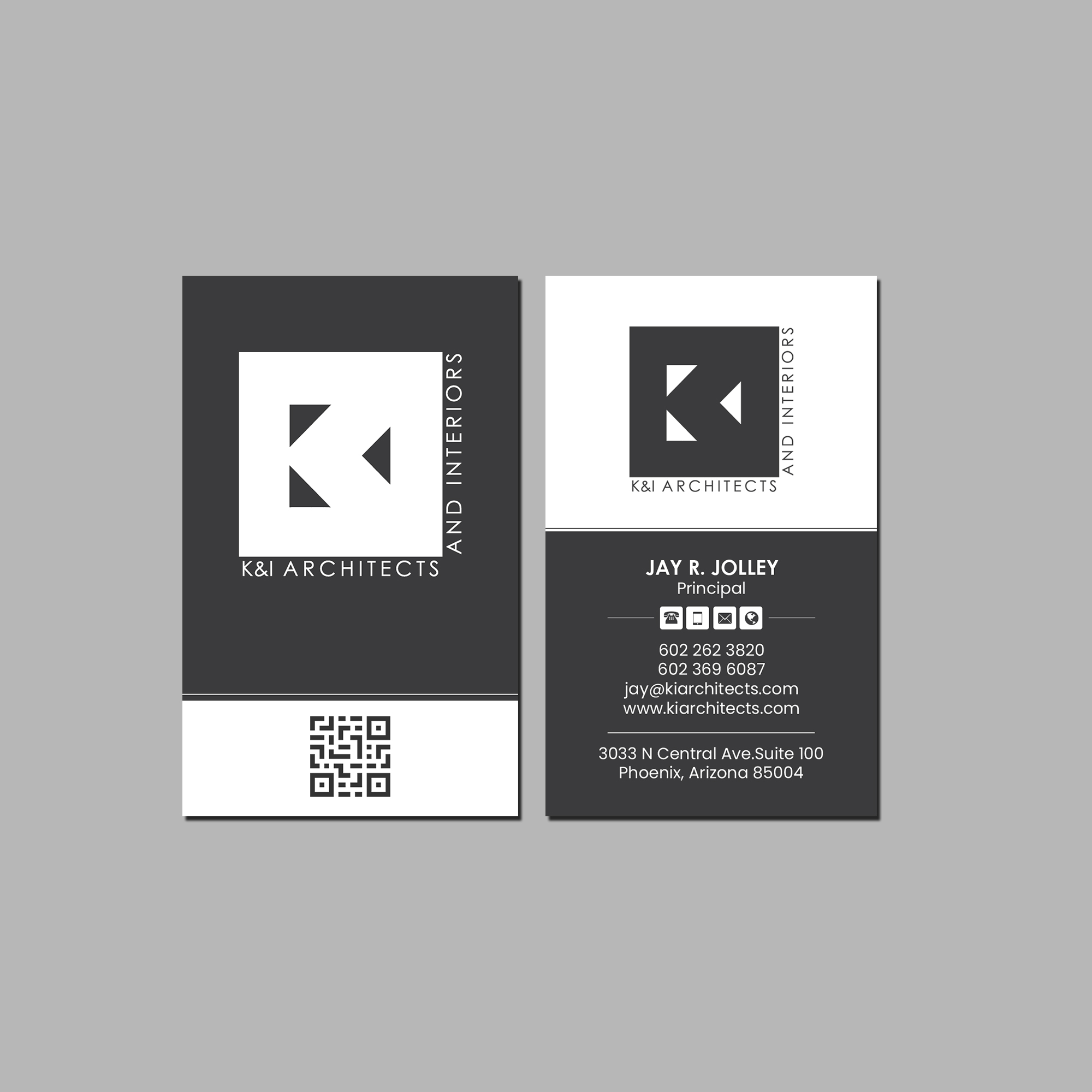 Business Card Design by Creations Box 2015 for K&I Architects and Interiors LLC | Design #31770416