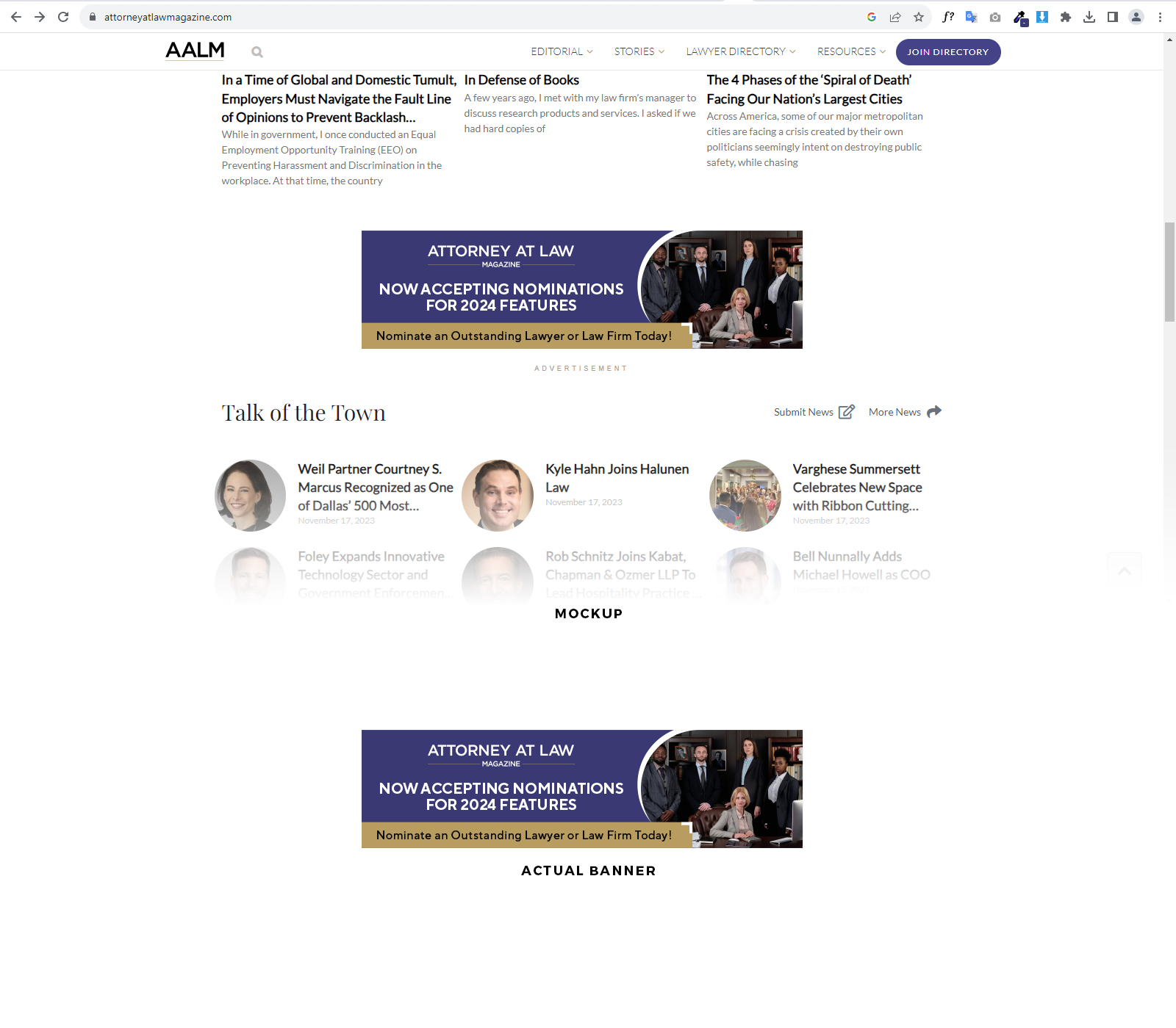 Banner-Design von Manuli für Attorney at Law Magazine | Design #31773057