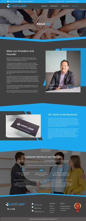 Web-Design von DeriMH für Upper Edge Property Management Inc. | Design: #31905586