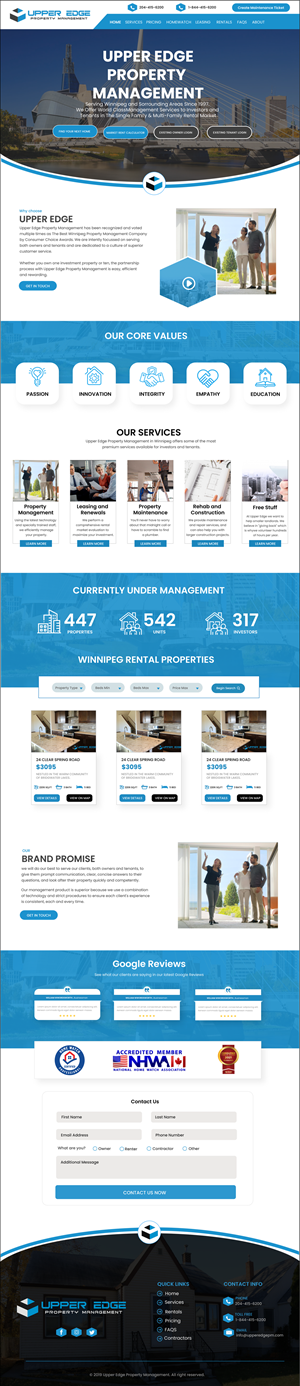 Web Design par WahDesign pour Upper Edge Property Management Inc. | Design : #31798633