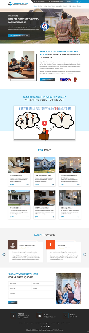 Web Design par pb pour Upper Edge Property Management Inc. | Design : #31737092