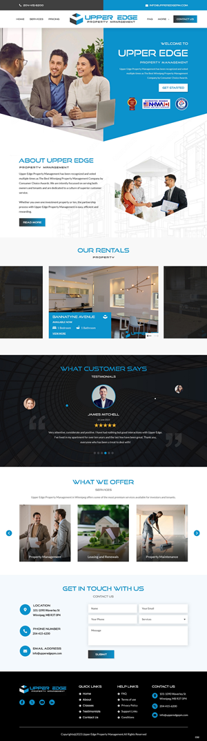 Web Design par pb pour Upper Edge Property Management Inc. | Design : #31737093